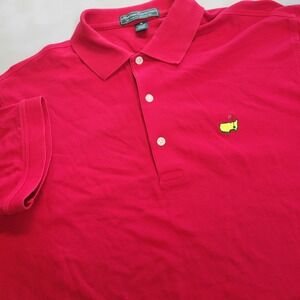 Masters Collection Mens Red Pima Cotton Polo Shirt Mercerized Golf Top Size M